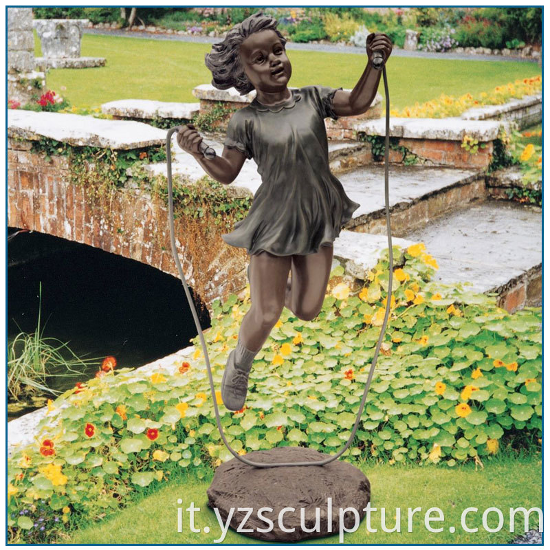 Bronze Skipping Rope Girl Statue